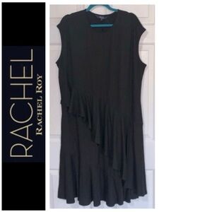 🌺 RACHEL ROY Black Sleeveless Ruffle Dress NWT 2X